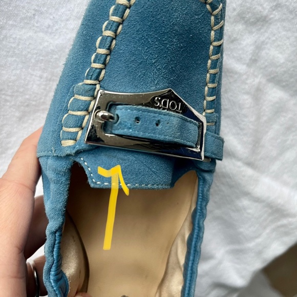 TOD’S Blue Suede Gommino Loafer / Ballet Flat  SZ 6/36, very good condition - Picture 9 of 11